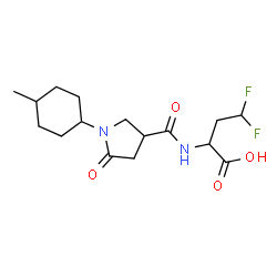 ChemSpider 2D Image | 4,4-Difluoro-2-({[1-(4-methylcyclohexyl)-5-oxo-3-pyrrolidinyl]carbonyl}amino)butanoic acid | C16H24F2N2O4