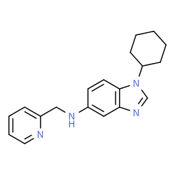 ChemSpider 2D Image | 1-Cyclohexyl-N-(2-pyridinylmethyl)-1H-benzimidazol-5-amine | C19H22N4
