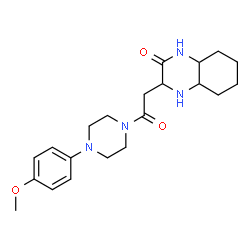 ChemSpider 2D Image | 3-{2-[4-(4-Methoxyphenyl)-1-piperazinyl]-2-oxoethyl}octahydro-2(1H)-quinoxalinone | C21H30N4O3