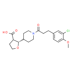 ChemSpider 2D Image | (2S)-2-{1-[3-(3-Chloro-4-methoxyphenyl)propanoyl]-4-piperidinyl}tetrahydro-3-furancarboxylic acid | C20H26ClNO5