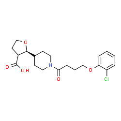 ChemSpider 2D Image | (2S)-2-{1-[4-(2-Chlorophenoxy)butanoyl]-4-piperidinyl}tetrahydro-3-furancarboxylic acid | C20H26ClNO5