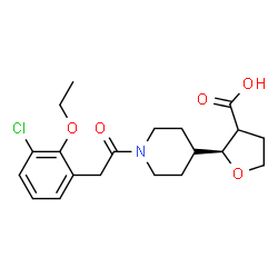 ChemSpider 2D Image | (2S)-2-{1-[(3-Chloro-2-ethoxyphenyl)acetyl]-4-piperidinyl}tetrahydro-3-furancarboxylic acid | C20H26ClNO5