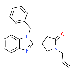 ChemSpider 2D Image | 1-Allyl-4-(1-benzyl-1H-benzimidazol-2-yl)-2-pyrrolidinone | C21H21N3O