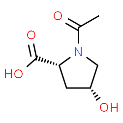 ChemSpider 2D Image | (4R)-1-Acetyl-4-hydroxy-D-proline | C7H11NO4