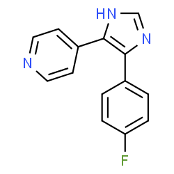 ChemSpider 2D Image | 4-[4-(4-Fluorophenyl)-1H-imidazol-5-yl]pyridine | C14H10FN3