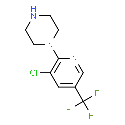 ChemSpider 2D Image | N-(3-Chloro-5-trifluoromethyl-2-pyridyl)piperazine | C10H11ClF3N3