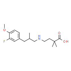 ChemSpider 2D Image | 4-{[3-(3-Fluoro-4-methoxyphenyl)-2-methylpropyl]amino}-2,2-dimethylbutanoic acid | C17H26FNO3