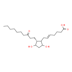 ChemSpider 2D Image | (5E)-7-[(2R)-3,5-Dihydroxy-2-(3-oxodecyl)cyclopentyl]-5-heptenoic acid (non-preferred name) | C22H38O5