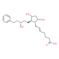 ChemSpider 2D Image | (5E)-7-{(1R,2R,3R,5S)-3,5-Dihydroxy-2-[(3S)-3-hydroxy-5-phenylpentyl]cyclopentyl}-5-heptenoic acid | C23H34O5