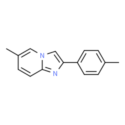 ChemSpider 2D Image | 6-Methyl-2-(p-tolyl)imidazo[1,2-a]pyridine | C15H14N2