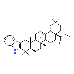 ChemSpider 2D Image | (4aS,6aS,6bR,8aR,15aR,15bR,17bS)-N,2,2,6a,6b,9,9,15a-Octamethyl-1,2,3,4,5,6,6a,6b,7,8,8a,9,10,15,15a,15b,16,17b-octadecahydro-4aH-chryseno[2,1-b]carbazole-4a-carboxamide | C37H52N2O