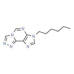 ChemSpider 2D Image | 7-Hexyl-7H-[1,2,4]triazolo[3,4-i]purine | C12H16N6
