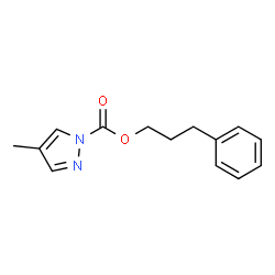 ChemSpider 2D Image | 3-Phenylpropyl 4-methyl-1H-pyrazole-1-carboxylate | C14H16N2O2