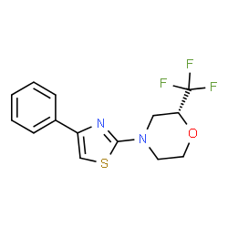 ChemSpider 2D Image | (2R)-4-(4-Phenyl-1,3-thiazol-2-yl)-2-(trifluoromethyl)morpholine | C14H13F3N2OS