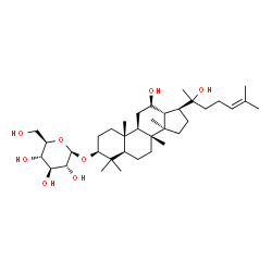 ChemSpider 2D Image | (3beta,12beta,20xi)-12,20-Dihydroxydammar-24-en-3-yl beta-D-glucopyranoside | C36H62O8