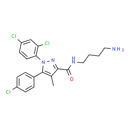 ChemSpider 2D Image | N-(4-Aminobutyl)-5-(4-chlorophenyl)-1-(2,4-dichlorophenyl)-4-methyl-1H-pyrazole-3-carboxamide | C21H21Cl3N4O