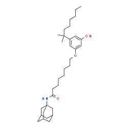 ChemSpider 2D Image | N-(Adamantan-1-yl)-8-[3-hydroxy-5-(2-methyl-2-octanyl)phenoxy]octanamide | C33H53NO3