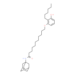 ChemSpider 2D Image | N-(Adamantan-1-yl)-11-(2-hexyl-3-hydroxyphenoxy)undecanamide | C33H53NO3