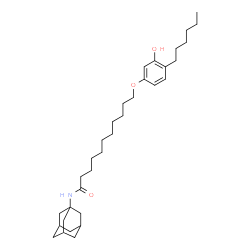 ChemSpider 2D Image | N-(Adamantan-1-yl)-11-(4-hexyl-3-hydroxyphenoxy)undecanamide | C33H53NO3