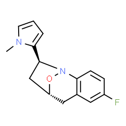 ChemSpider 2D Image | (9R,11S)-5-Fluoro-11-(1-methyl-1H-pyrrol-2-yl)-12-oxa-1-azatricyclo[7.2.1.0~2,7~]dodeca-2,4,6-triene | C15H15FN2O