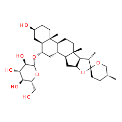 ChemSpider 2D Image | (3beta,5alpha,6alpha,25R)-3-Hydroxyspirostan-6-yl beta-D-glucopyranoside | C33H54O9
