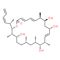 ChemSpider 2D Image | (3E,5E,7R,8S,10S,11E,13S,14R,15S,17S,20R,21S,22S)-22-[(2S,3Z)-3,5-Hexadien-2-yl]-8,10,14,20-tetrahydroxy-7,13,15,17,21-pentamethyloxacyclodocosa-3,5,11-trien-2-one | C32H52O6