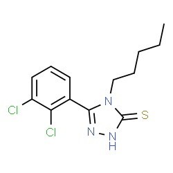 ChemSpider 2D Image | 5-(2,3-Dichlorophenyl)-4-pentyl-2,4-dihydro-3H-1,2,4-triazole-3-thione | C13H15Cl2N3S