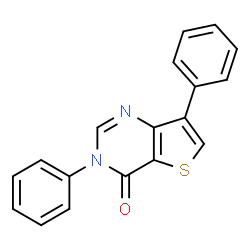 ChemSpider 2D Image | 3,7-Diphenylthieno[3,2-d]pyrimidin-4(3H)-one | C18H12N2OS