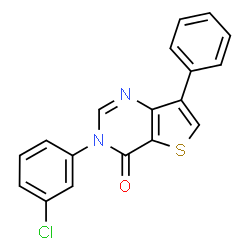 ChemSpider 2D Image | 3-(3-Chlorophenyl)-7-phenylthieno[3,2-d]pyrimidin-4(3H)-one | C18H11ClN2OS