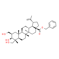 ChemSpider 2D Image | Benzyl (2beta,3beta)-3,23-dihydroxy-2-(hydroxymethyl)lup-20(29)-en-28-oate | C38H56O5