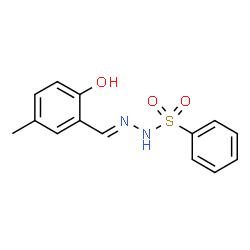 ChemSpider 2D Image | N'-[(E)-(2-Hydroxy-5-methylphenyl)methylene]benzenesulfonohydrazide | C14H14N2O3S