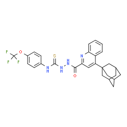 ChemSpider 2D Image | 2-{[4-(Adamantan-1-yl)-2-quinolinyl]carbonyl}-N-[4-(trifluoromethoxy)phenyl]hydrazinecarbothioamide | C28H27F3N4O2S