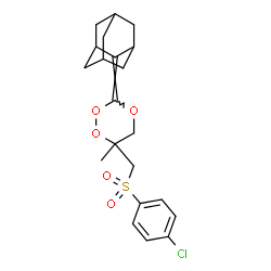 ChemSpider 2D Image | 6-{[(4-Chlorophenyl)sulfonyl]methyl}-6-methyl-3-(tricyclo[3.3.1.1~3,7~]dec-2-ylidene)-1,2,4-trioxane | C21H25ClO5S