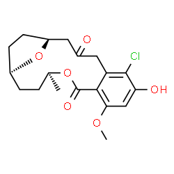 ChemSpider 2D Image | (1S,13S,16S)-6-Chloro-7-hydroxy-9-methoxy-13-methyl-12,19-dioxatricyclo[14.2.1.0~5,10~]nonadeca-5,7,9-triene-3,11-dione | C19H23ClO6