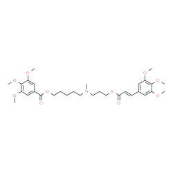 ChemSpider 2D Image | 5-[Methyl(3-{[(2E)-3-(3,4,5-trimethoxyphenyl)-2-propenoyl]oxy}propyl)amino]pentyl 3,4,5-trimethoxybenzoate | C31H43NO10