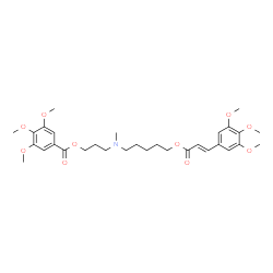 ChemSpider 2D Image | 3-[Methyl(5-{[(2E)-3-(3,4,5-trimethoxyphenyl)-2-propenoyl]oxy}pentyl)amino]propyl 3,4,5-trimethoxybenzoate | C31H43NO10