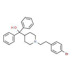 ChemSpider 2D Image | {1-[2-(4-Bromophenyl)ethyl]-4-piperidinyl}(diphenyl)methanol | C26H28BrNO