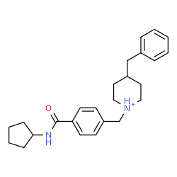 ChemSpider 2D Image | 4-Benzyl-1-[4-(cyclopentylcarbamoyl)benzyl]piperidinium | C25H33N2O