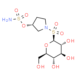 ChemSpider 2D Image | (1S)-1,5-Anhydro-1-{[(3R)-3-(sulfamoyloxy)-1-pyrrolidinyl]sulfonyl}-D-glucitol | C10H20N2O10S2