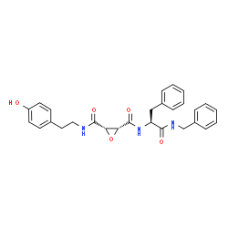 ChemSpider 2D Image | (2R,3S)-N-[(2S)-1-(Benzylamino)-1-oxo-3-phenyl-2-propanyl]-N'-[2-(4-hydroxyphenyl)ethyl]-2,3-oxiranedicarboxamide | C28H29N3O5