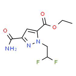 ChemSpider 2D Image | Ethyl 3-carbamoyl-1-(2,2-difluoroethyl)-1H-pyrazole-5-carboxylate | C9H11F2N3O3