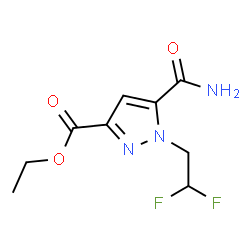 ChemSpider 2D Image | Ethyl 5-carbamoyl-1-(2,2-difluoroethyl)-1H-pyrazole-3-carboxylate | C9H11F2N3O3