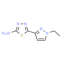 ChemSpider 2D Image | 5-(1-ethylpyrazol-3-yl)-1,3,4-thiadiazol-2-amine | C7H9N5S
