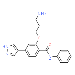 ChemSpider 2D Image | 2-(3-Aminopropoxy)-N-phenyl-4-(1H-pyrazol-4-yl)benzamide | C19H20N4O2