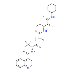 ChemSpider 2D Image | 3-Methyl-N-(4-quinolinylcarbonyl)-L-valyl-N-[(3S)-1-(cyclohexylamino)-4-methyl-1,2-dioxo-3-pentanyl]-L-alaninamide | C31H43N5O5