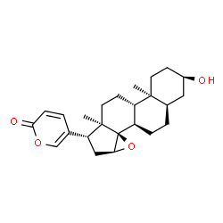 ChemSpider 2D Image | (3alpha,5beta,14alpha,15alpha)-3-Hydroxy-14,15-epoxybufa-20,22-dienolide | C24H32O4