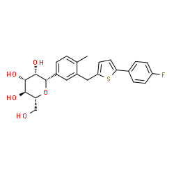ChemSpider 2D Image | (1S)-1,5-Anhydro-1-(3-{[5-(4-fluorophenyl)-2-thienyl]methyl}-4-methylphenyl)-D-mannitol | C24H25FO5S