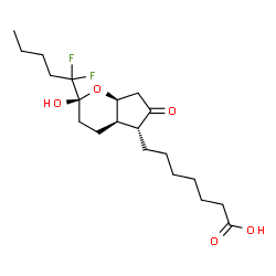 ChemSpider 2D Image | (11beta,15R)-16,16-Difluoro-15-hydroxy-9-oxo-11,15-epoxyprostan-1-oic acid | C20H32F2O5