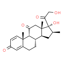 ChemSpider 2D Image | (9beta,16beta)-17,21-Dihydroxy-16-methylpregna-1,4-diene-3,11,20-trione | C22H28O5