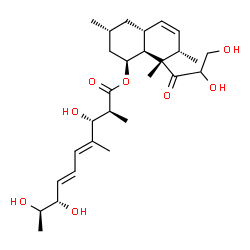 ChemSpider 2D Image | (1S,3R,4aR,7S,8S,8aS)-8-Glyceroyl-3,7,8-trimethyl-1,2,3,4,4a,7,8,8a-octahydro-1-naphthalenyl (2S,3R,4E,6E,8S,9R)-3,8,9-trihydroxy-2,4-dimethyl-4,6-decadienoate | C28H44O8
